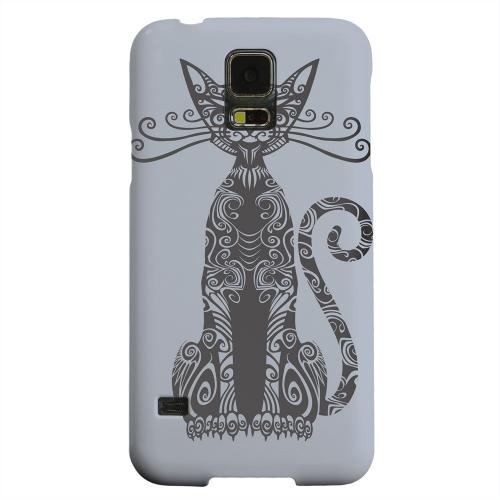 Geeks Designer Line (GDL) Samsung Galaxy S5 Matte Hard Back Cover - Kitty Nouveau on Blue/ Gray Geeks Designer Line (GDL) Samsung Galaxy S5 Matte Hard Back Cover - Kitty Nouveau on Blue/ Gray