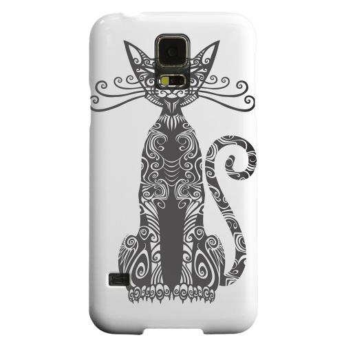Geeks Designer Line (GDL) Samsung Galaxy S5 Matte Hard Back Cover - Kitty Nouveau on White Geeks Designer Line (GDL) Samsung Galaxy S5 Matte Hard Back Cover - Kitty Nouveau on White
