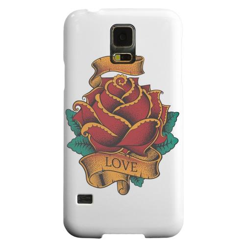 Geeks Designer Line (GDL) Samsung Galaxy S5 Matte Hard Back Cover - Love Rose on White Geeks Designer Line (GDL) Samsung Galaxy S5 Matte Hard Back Cover - Love Rose on White