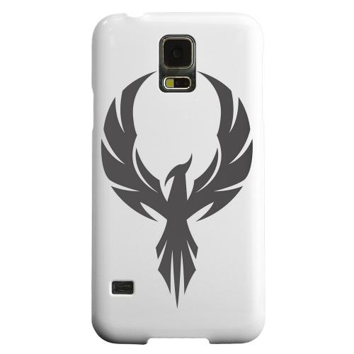 Geeks Designer Line (GDL) Samsung Galaxy S5 Matte Hard Back Cover - Black Phoenix on White Geeks Designer Line (GDL) Samsung Galaxy S5 Matte Hard Back Cover - Black Phoenix on White