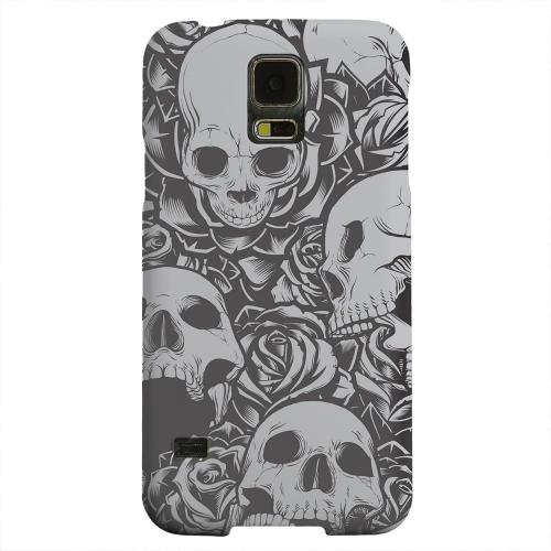 Geeks Designer Line (GDL) Samsung Galaxy S5 Matte Hard Back Cover - Skulls Rose Gray