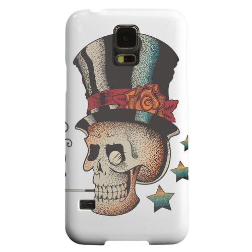 Geeks Designer Line (GDL) Samsung Galaxy S5 Matte Hard Back Cover - Smoking Skull on White
