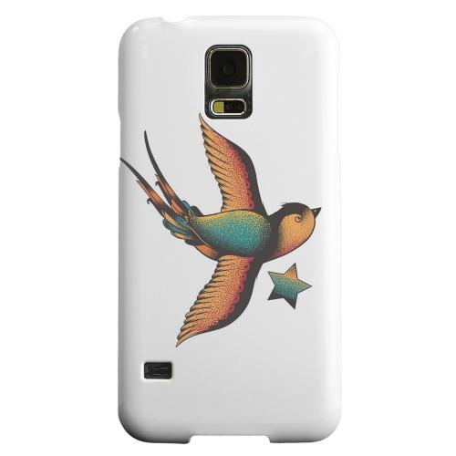Geeks Designer Line (GDL) Samsung Galaxy S5 Matte Hard Back Cover - Swallow Star on White