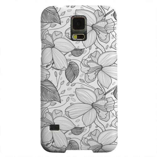 Geeks Designer Line (GDL) Samsung Galaxy S5 Matte Hard Back Cover - Black on White Orchid Lines Geeks Designer Line (GDL) Samsung Galaxy S5 Matte Hard Back Cover - Black on White Orchid Lines