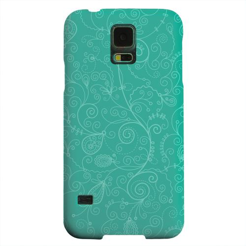 Geeks Designer Line (GDL) Samsung Galaxy S5 Matte Hard Back Cover - Floral 1 Emerald