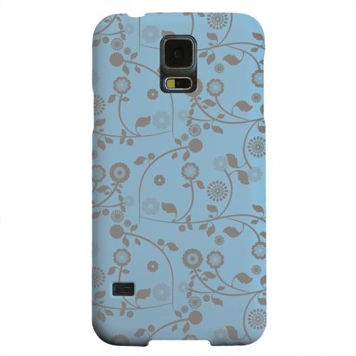 Geeks Designer Line (GDL) Samsung Galaxy S5 Matte Hard Back Cover - Floral 2 Dusk Blue