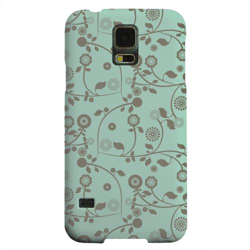 Geeks Designer Line (GDL) Samsung Galaxy S5 Matte Hard Back Cover - Floral 2 Grayed Jade