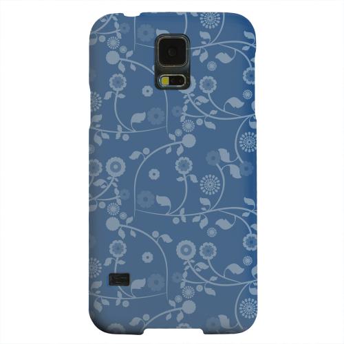Geeks Designer Line (GDL) Samsung Galaxy S5 Matte Hard Back Cover - Floral 2 Monaco Blue