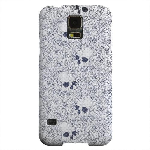 Geeks Designer Line (GDL) Samsung Galaxy S5 Matte Hard Back Cover - Thorn Skull Blue Halftone