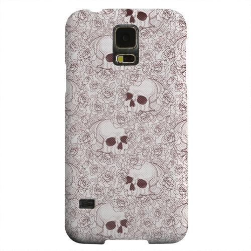 Geeks Designer Line (GDL) Samsung Galaxy S5 Matte Hard Back Cover - Thorn Skull Red Halftone