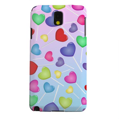 Geeks Designer Line (GDL) Samsung Galaxy Note 3 Matte Hard Back Cover - Assorted Heart Lollipops