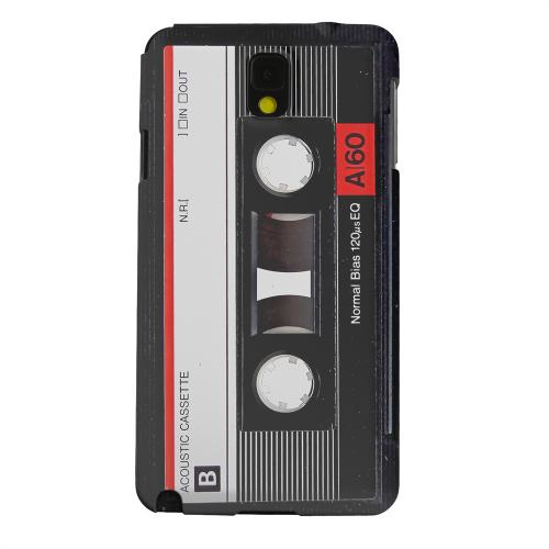 Geeks Designer Line (GDL) Samsung Galaxy Note 3 Matte Hard Back Cover - Black Acoustic Cassette