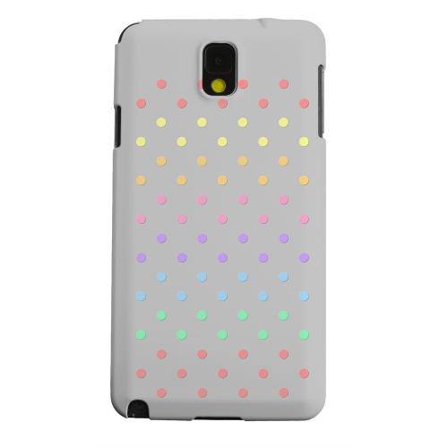 Geeks Designer Line (GDL) Samsung Galaxy Note 3 Matte Hard Back Cover - Rainbow Dots on Gray