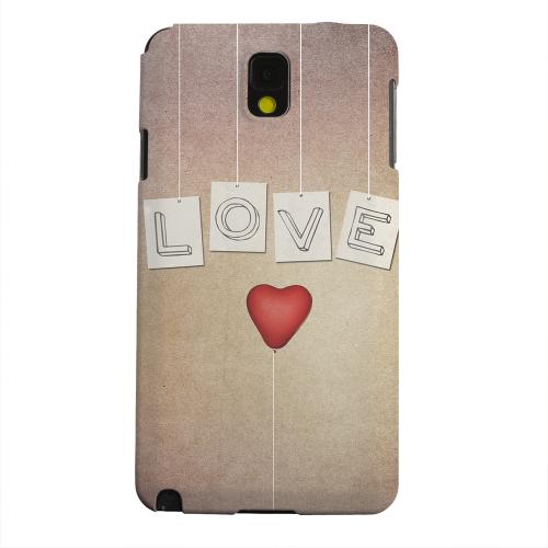 Geeks Designer Line (GDL) Samsung Galaxy Note 3 Matte Hard Back Cover - Love & Heart Balloon