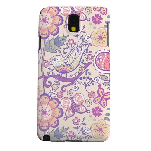 Geeks Designer Line (GDL) Samsung Galaxy Note 3 Matte Hard Back Cover - Birds, Hearts & Flowers