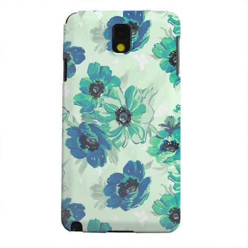 Geeks Designer Line (GDL) Samsung Galaxy Note 3 Matte Hard Back Cover - Blue/ Green Floral