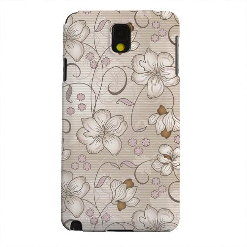 Geeks Designer Line (GDL) Samsung Galaxy Note 3 Matte Hard Back Cover - Floral Stripes Linen