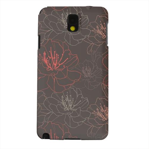 Geeks Designer Line (GDL) Samsung Galaxy Note 3 Matte Hard Back Cover - Flower Outline on Brown Geeks Designer Line (GDL) Samsung Galaxy Note 3 Matte Hard Back Cover - Flower Outline on Brown