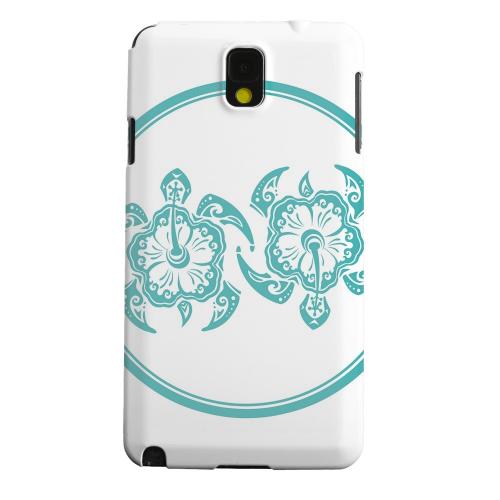 Geeks Designer Line (GDL) Samsung Galaxy Note 3 Matte Hard Back Cover - Aqua Island Turtle Duo