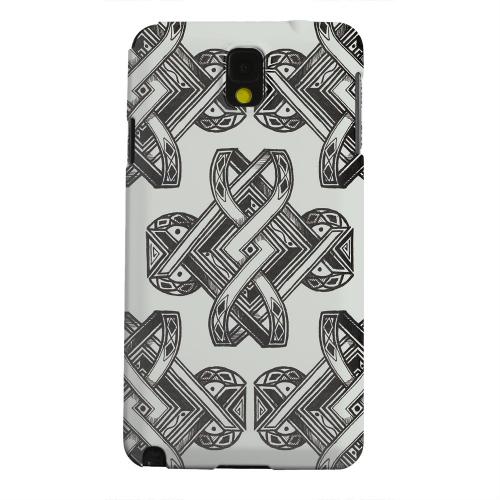 Geeks Designer Line (GDL) Samsung Galaxy Note 3 Matte Hard Back Cover - Tribal Art on Gray