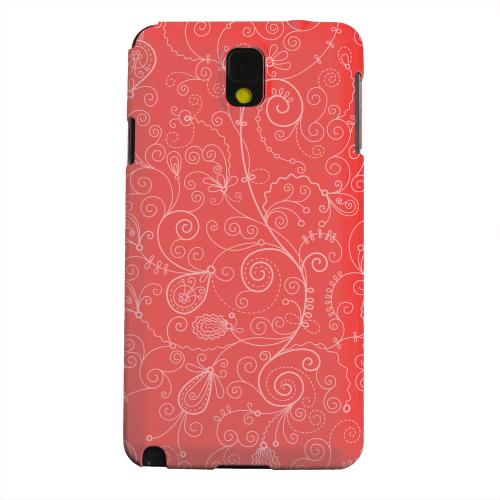 Geeks Designer Line (GDL) Samsung Galaxy Note 3 Matte Hard Back Cover - Floral 1 Poppy Red