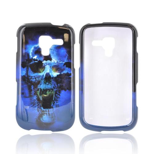 Samsung Exhilarate i577 Hard Case - Blue Skull