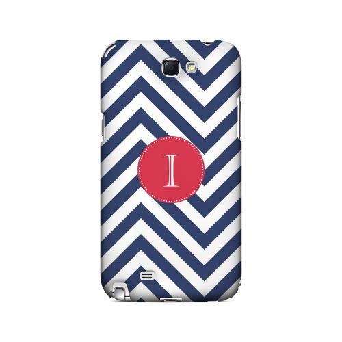 Cherry Button I on Navy Blue Zig Zags - Geeks Designer Line Monogram Series Hard Case for Samsung Galaxy Note 2