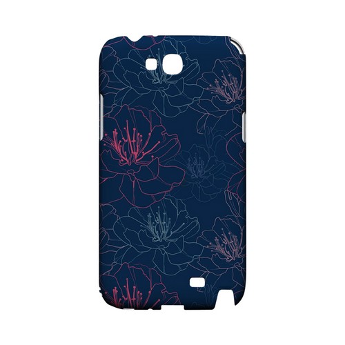 Flower Outline on Blue - Geeks Designer Line Floral Series Hard Case for Samsung Galaxy Note 2 Flower Outline on Blue - Geeks Designer Line Floral Series Hard Case for Samsung Galaxy Note 2