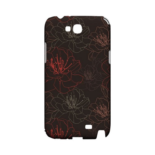 Flower Outline on Brown - Geeks Designer Line Floral Series Hard Case for Samsung Galaxy Note 2 Flower Outline on Brown - Geeks Designer Line Floral Series Hard Case for Samsung Galaxy Note 2