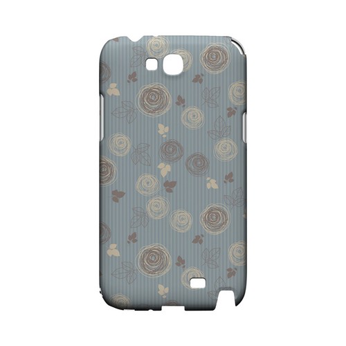 Leaves Scribble Blue/ Brown - Geeks Designer Line Floral Series Hard Case for Samsung Galaxy Note 2