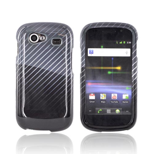 Google Nexus S Hard Case - Fading White Lines on Gray/ Black