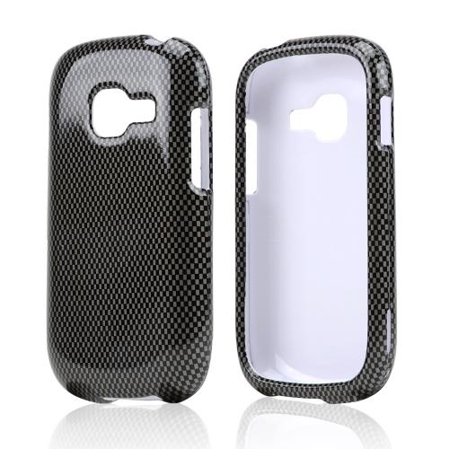 Black/ Gray Carbon Fiber Design Hard Case for Samsung Galaxy Centura