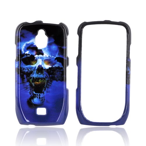 Samsung Exhibit T759 Hard Case - Blue Skull