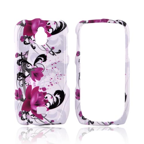Samsung Exhibit T759 Hard Case - Pink Flowers on White