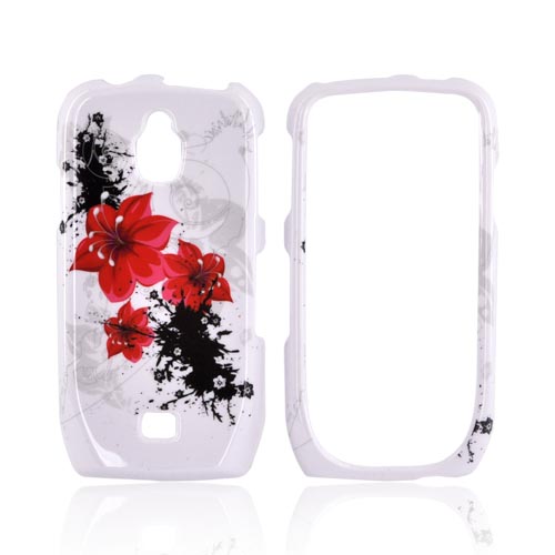 Samsung Exhibit T759 Hard Case - Red Lilly on White