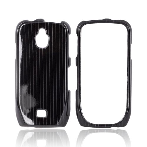 Samsung Exhibit T759 Hard Case - Silver Lines on Black
