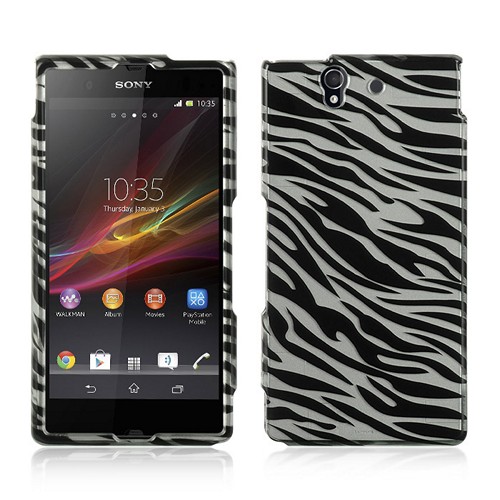 Silver/ Black Zebra Hard Case for Sony Xperia Z