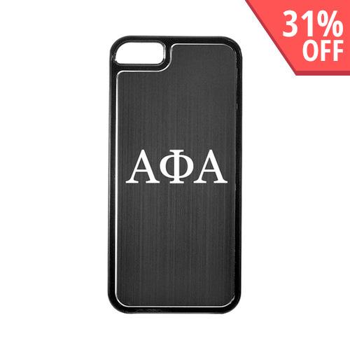 Apple iPhone 5/5S Hard Back Cover w/ Black Aluminum Back - Alpha Phi Alpha