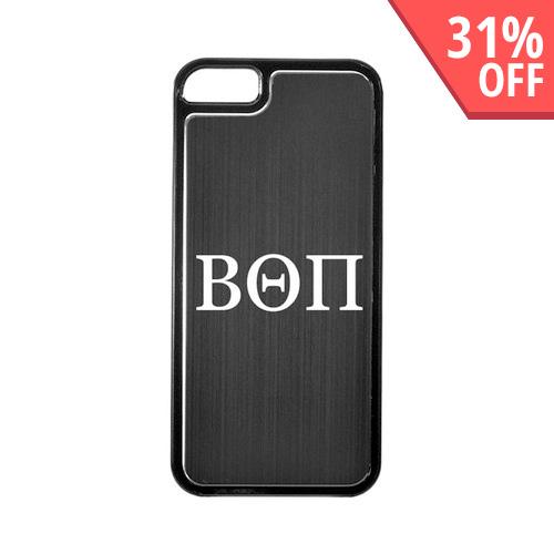 Apple iPhone 5/5S Hard Back Cover w/ Black Aluminum Back - Beta Theta Pi