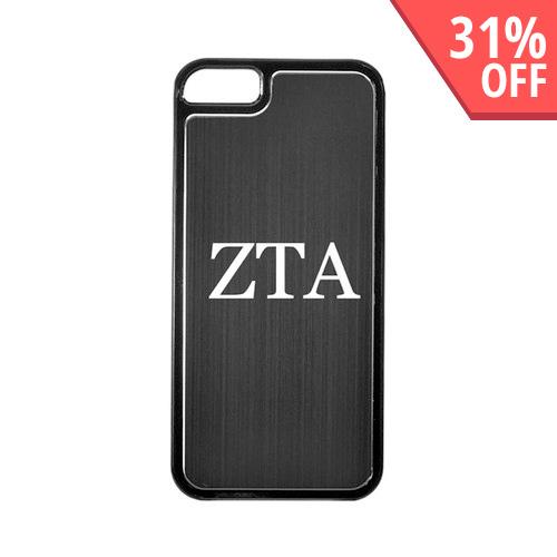 Zeta Tau Alpha Apple iPhone 5/5S Hard Back Cover w/ Black Aluminum Back
