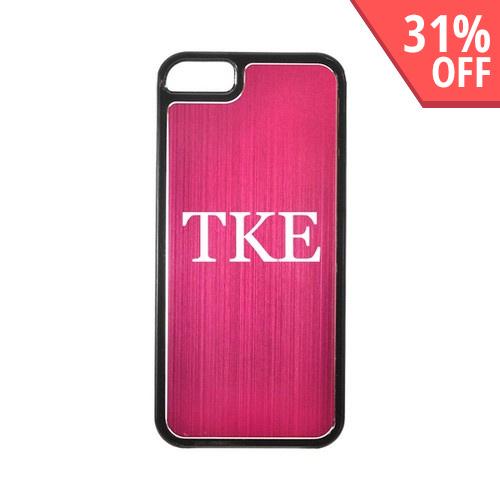 Apple iPhone 5/5S Hard Back Cover w/ Hot Pink Aluminum Back - Tau Kappa Epsilon Apple iPhone 5/5S Hard Back Cover w/ Hot Pink Aluminum Back - Tau Kappa Epsilon