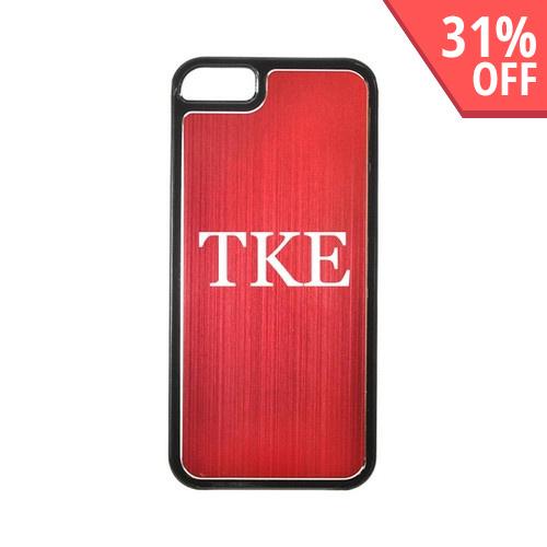 Apple iPhone 5/5S Hard Back Cover w/ Red Aluminum Back - Tau Kappa Epsilon