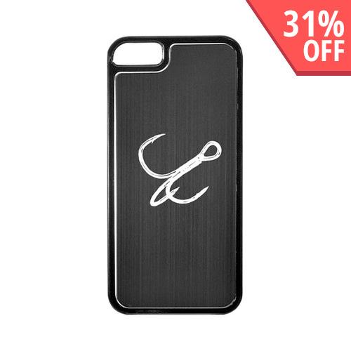 Apple iPhone 5/5S Hard Back Cover w/ Black Aluminum Back - Fish Hook