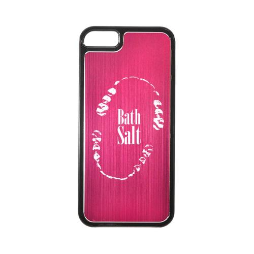 Apple iPhone 5/5S Hard Back Cover w/ Hot Pink Aluminum Back - Bath Salt Teeth