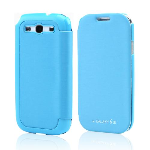 Sky Blue Diary Flip Cover Hard Case w/ ID Slot & Satin Cover for Samsung Galaxy S3 Sky Blue Diary Flip Cover Hard Case w/ ID Slot & Satin Cover for Samsung Galaxy S3