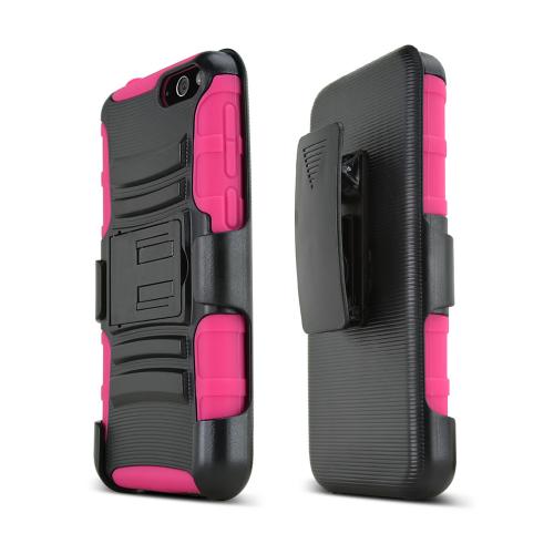 Black Amazon Fire Phone Hard Case w/ Kickstand on Hot Pink Silicone Skin Case w/ Holster Black Amazon Fire Phone Hard Case w/ Kickstand on Hot Pink Silicone Skin Case w/ Holster
