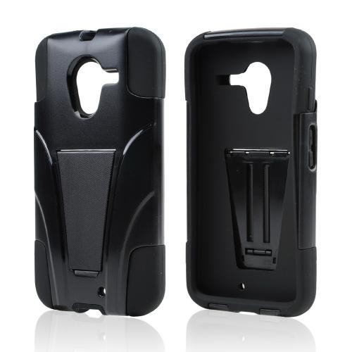 Black Hard Cover w/ Kickstand on Black Silicone Skin Case for Motorola Moto X(2013 1st Gen) Black Hard Cover w/ Kickstand on Black Silicone Skin Case for Motorola Moto X(2013 1st Gen)