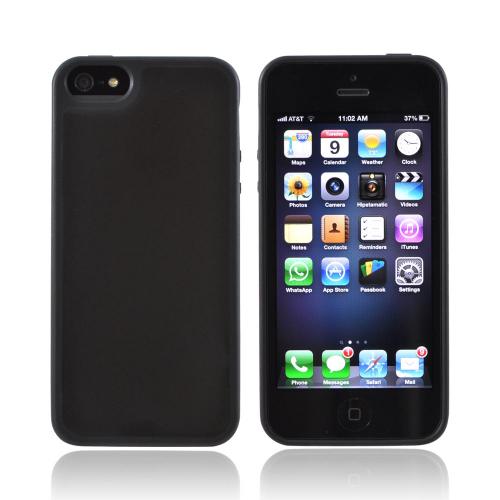 Apple iPhone 5/5S Hard Back w/ Gummy Silicone Border - Black