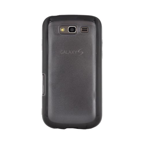 Samsung Galaxy S Blaze 4G Hard Back Case w/ Gummy Crystal Silicone Lining - Black/ Smoke
