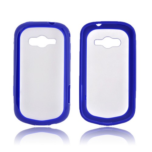 Samsung Galaxy Reverb Hard Back Case w/ Gummy Crystal Silicone Lining - Frost White/ Blue